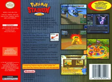 Pokemon Stadium 2 (USA) box cover back